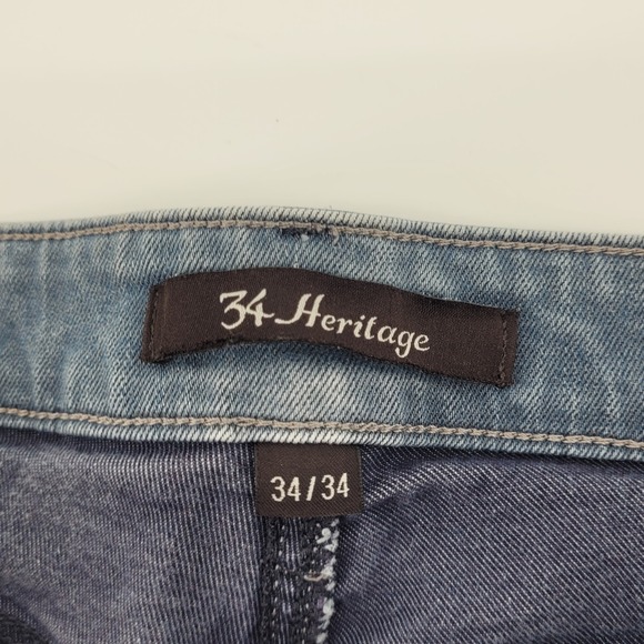 34 Heritage Coolmax Stretch Jeans Mens 34x34 Straight Leg Light Wash Denim - Picture 3 of 8